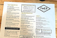 Fred Eatery menu