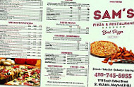 Sam's Pizza menu