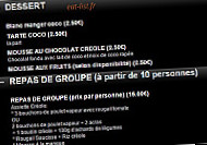 Saveurs Creoles menu