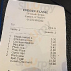 Indian Flame menu