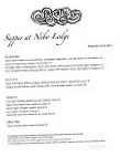 Nebo Lodge menu