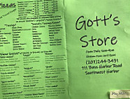 Gott's Store menu