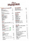 Chez Francoise menu