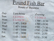 Pound Fish menu