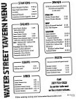Water Street Tavern Inn menu