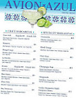 Avion Azul menu