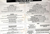 Rye Bay Grill menu