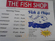 The Fish Shop menu