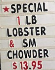 Essex Seafood menu