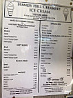 Handy Hill Creamery menu