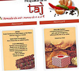 Restaurant Taj menu