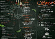Sassi's Thai menu