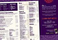 The Ashmaan menu