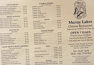 Murray Lakes Chinese menu