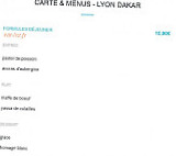 Lyon-Dakar menu