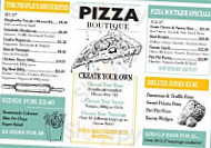 Pizza Boutique menu