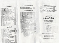Lilas D'asie menu