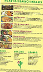 Baha Mexican menu