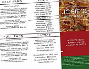 Josie's menu