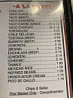 El Dorado Mexican Restaurant menu