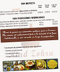 Riad Zohra menu