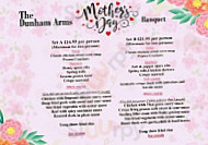 The Dunham Arms menu