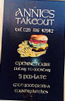 Annies Take-out menu