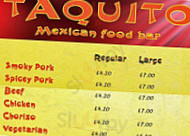 Taquito menu
