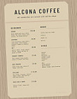 Alcona Coffee Co menu
