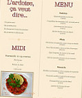 Le Corail menu