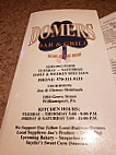 Domers Bar Grill menu