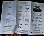 Daniel's Pizzeria menu