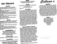 Cabanas menu