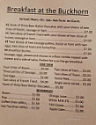 Trout Lake Buckhorn menu