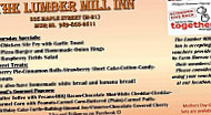 Lumber Mill Inn menu