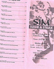 Sim Sushi Steak menu