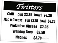 Twisters menu