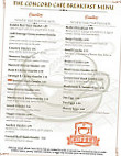 The Concord Cafe menu