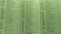 Chung King Cafe menu