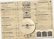 Bodega Palo Santo Sevilla menu
