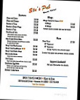 Stu's Pub Inc menu