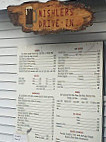Mishler's Drive In menu