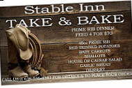 Stable Inn menu