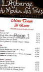 L'auberge Du Moulin Des Pres menu