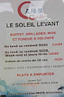 Le Soleil Levant menu