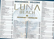 Luna Beach menu