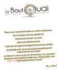 Le Bout Du Quai menu
