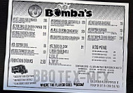 Bomba's Bq menu