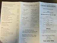 Chau Kitchen menu