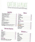 Cafe De La Place menu